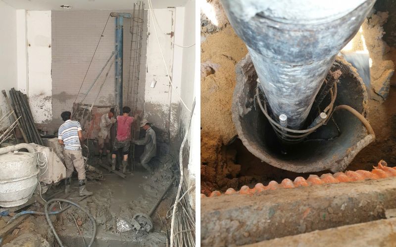 biện pháp xử lý nhà nghiêng lún