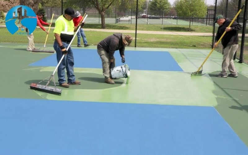 quy trình thi công sân pickleball
