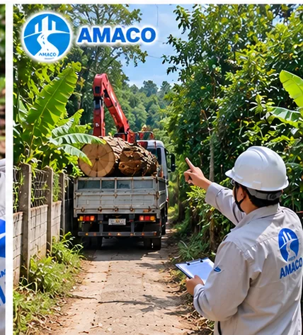 Khảo sát lối vào vườn và khả năng xe vận chuyển gỗ tiếp cận